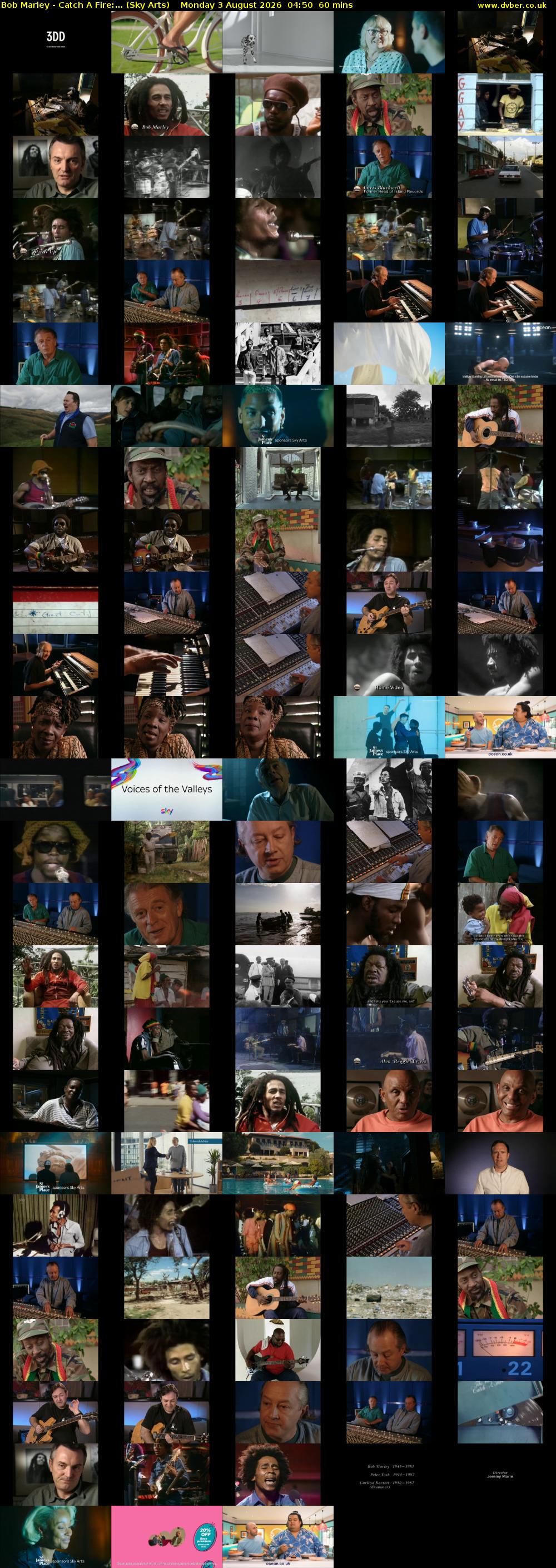 Bob Marley - Catch A Fire:... (Sky Arts) Monday 3 August 2026 04:50 - 05:50