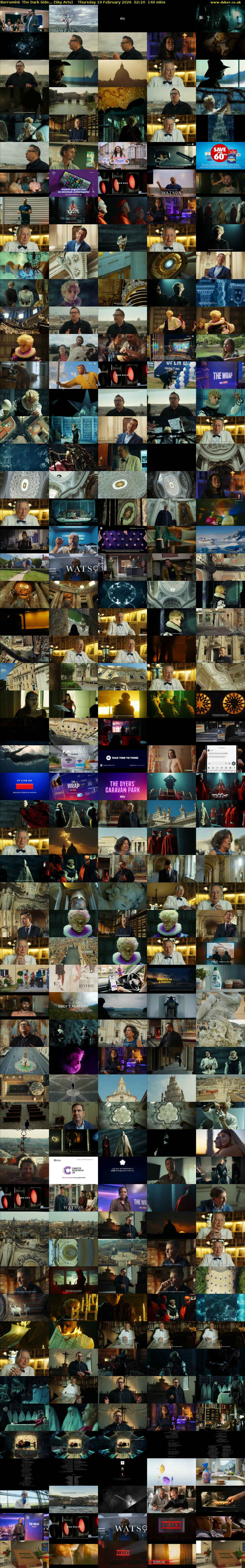 Borromini: The Dark Side... (Sky Arts) Thursday 19 February 2026 02:20 - 04:40