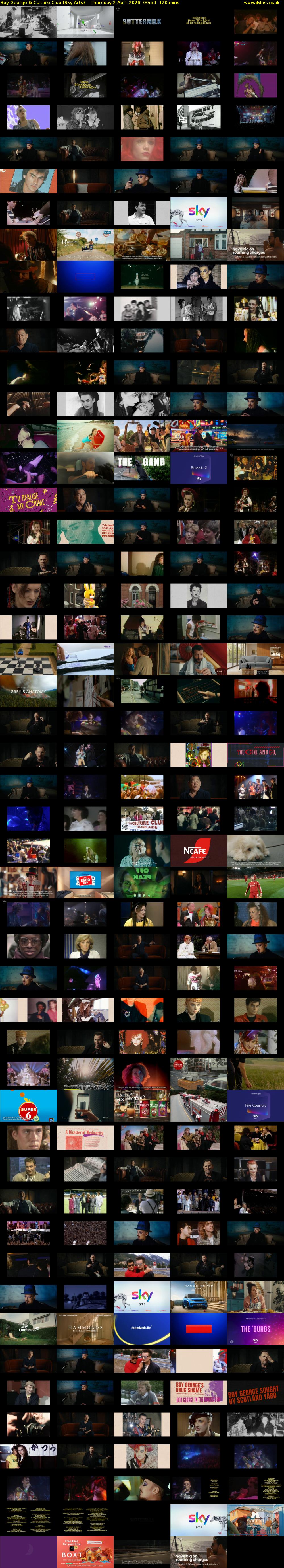 Boy George & Culture Club (Sky Arts) Thursday 2 April 2026 00:50 - 02:50