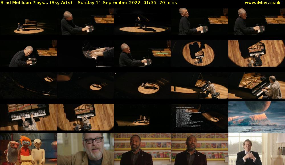 Brad Mehldau Plays... (Sky Arts) Sunday 11 September 2022 01:35 - 02:45