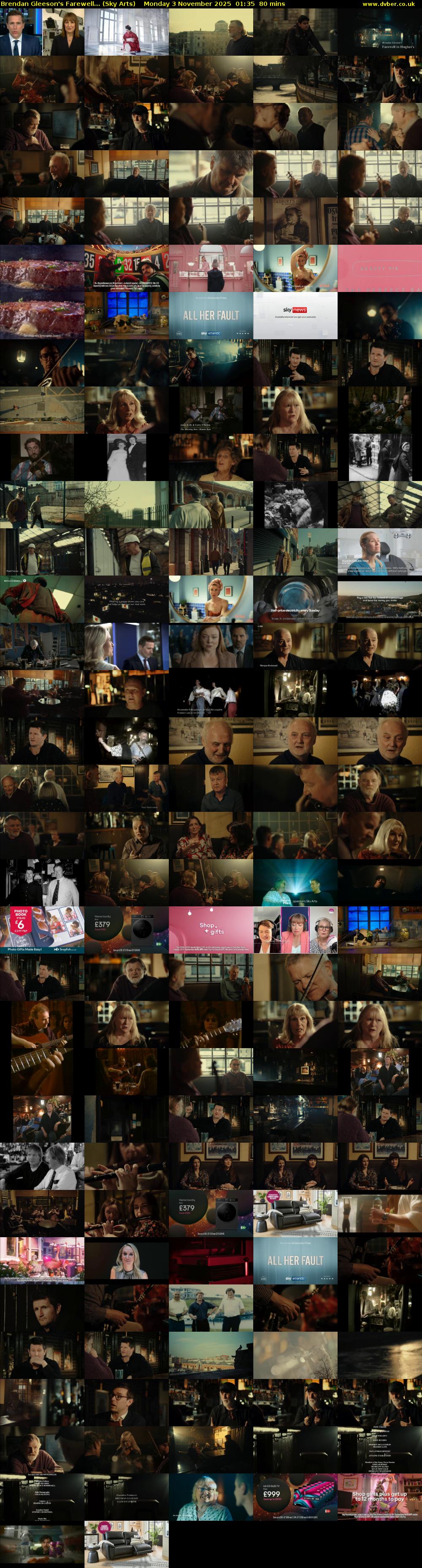Brendan Gleeson's Farewell... (Sky Arts) Monday 3 November 2025 01:35 - 02:55