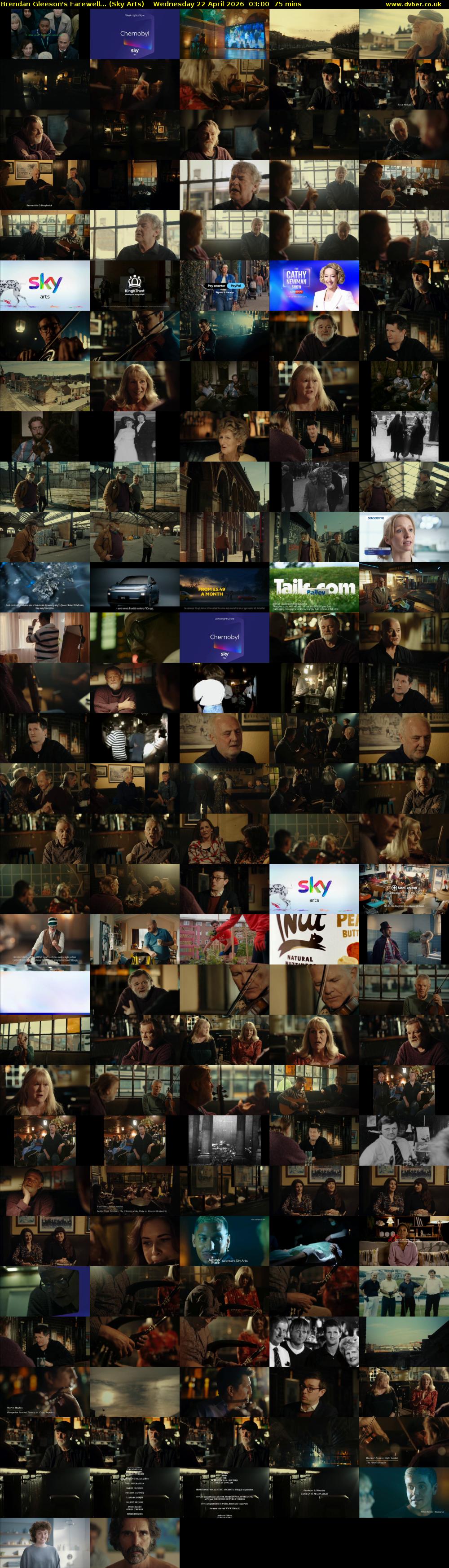 Brendan Gleeson's Farewell... (Sky Arts) Wednesday 22 April 2026 03:00 - 04:15