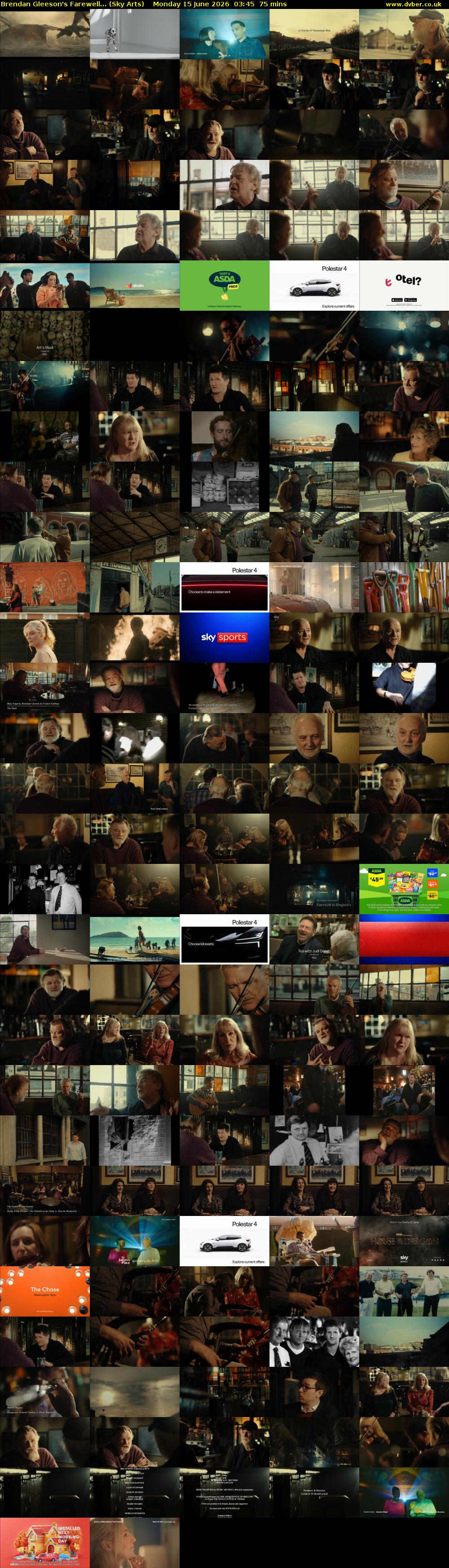 Brendan Gleeson's Farewell... (Sky Arts) Monday 15 June 2026 03:45 - 05:00
