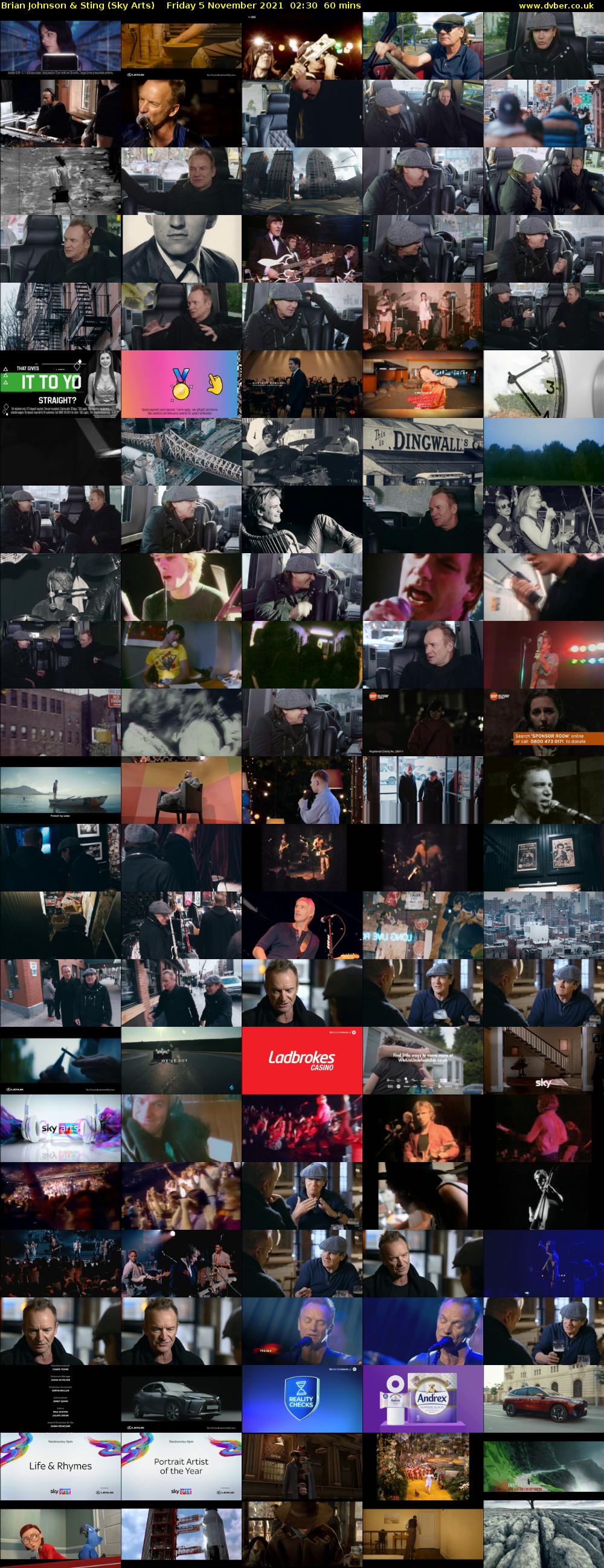 Brian Johnson & Sting (Sky Arts) Friday 5 November 2021 02:30 - 03:30