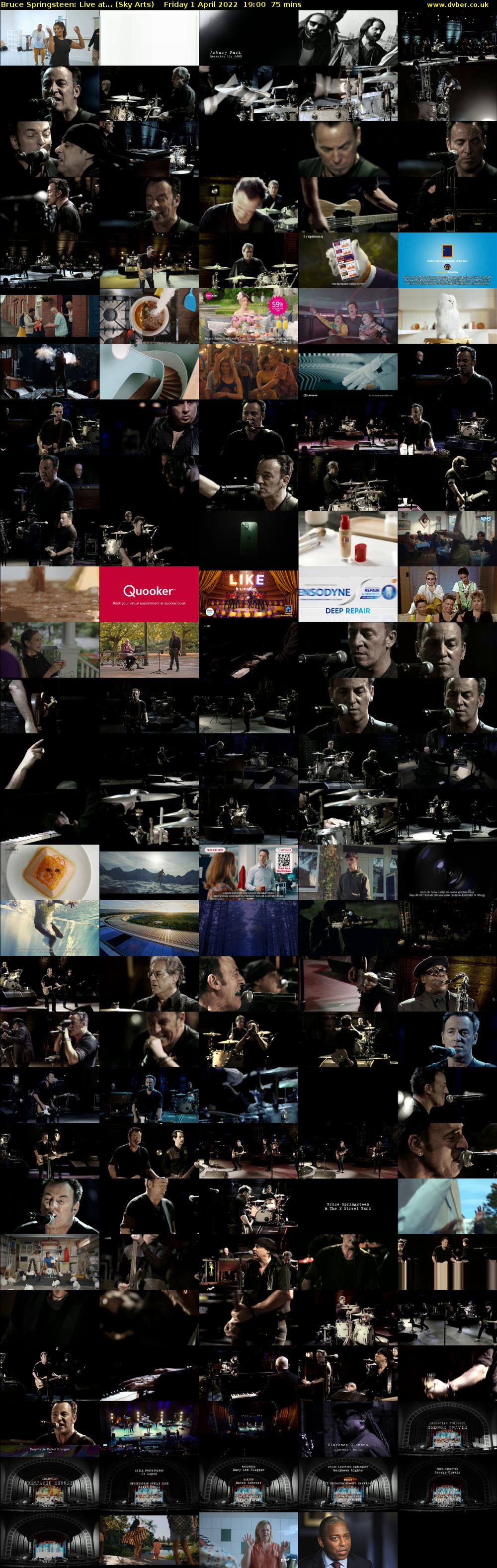 Bruce Springsteen: Live at... (Sky Arts) Friday 1 April 2022 19:00 - 20:15