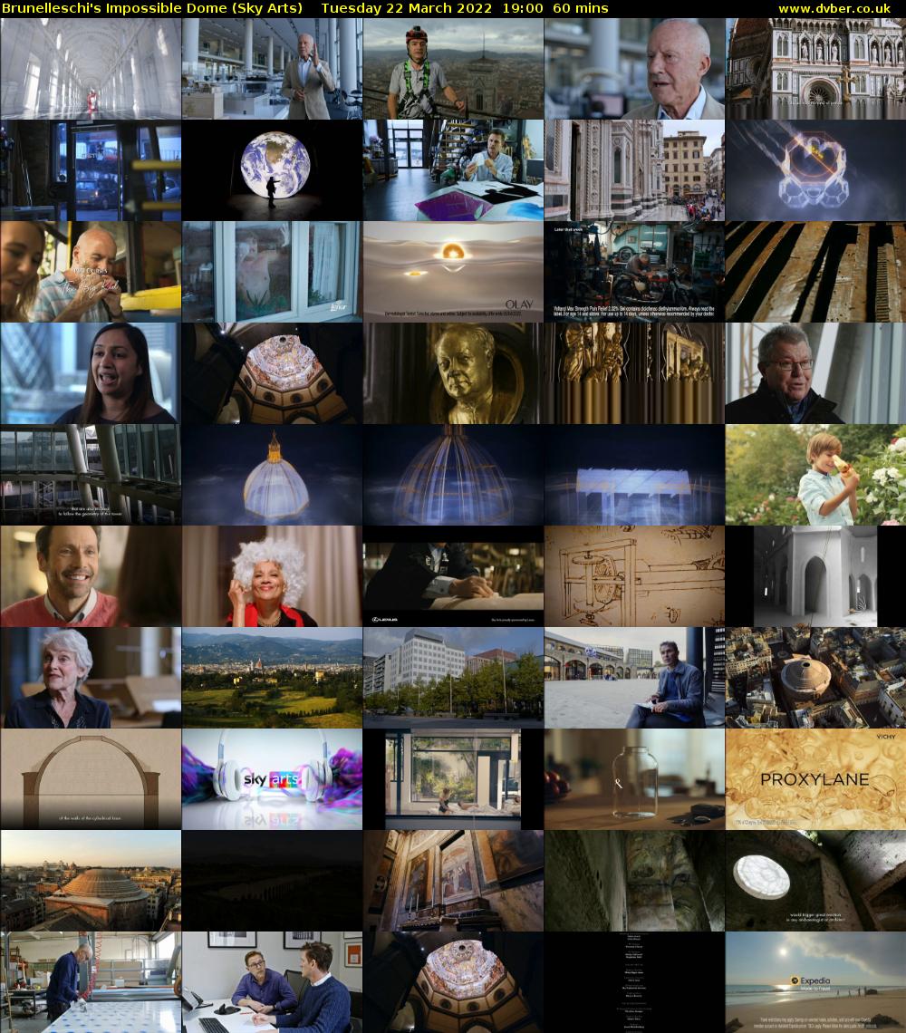 Brunelleschi's Impossible Dome (Sky Arts) Tuesday 22 March 2022 19:00 - 20:00