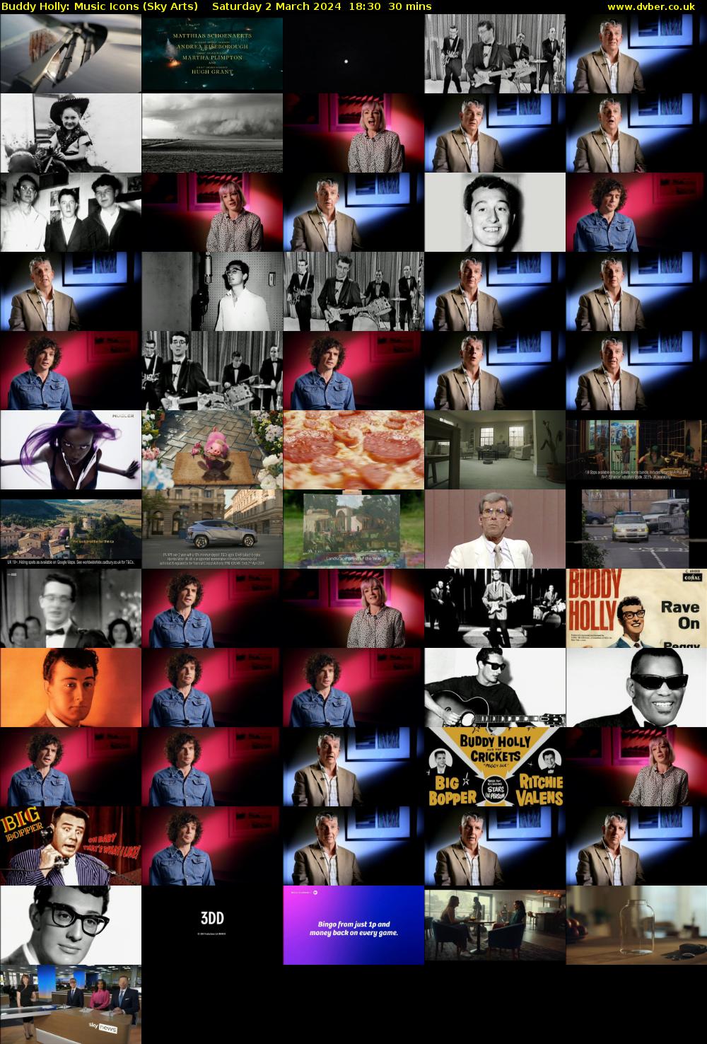 Buddy Holly: Music Icons (Sky Arts) Saturday 2 March 2024 18:30 - 19:00