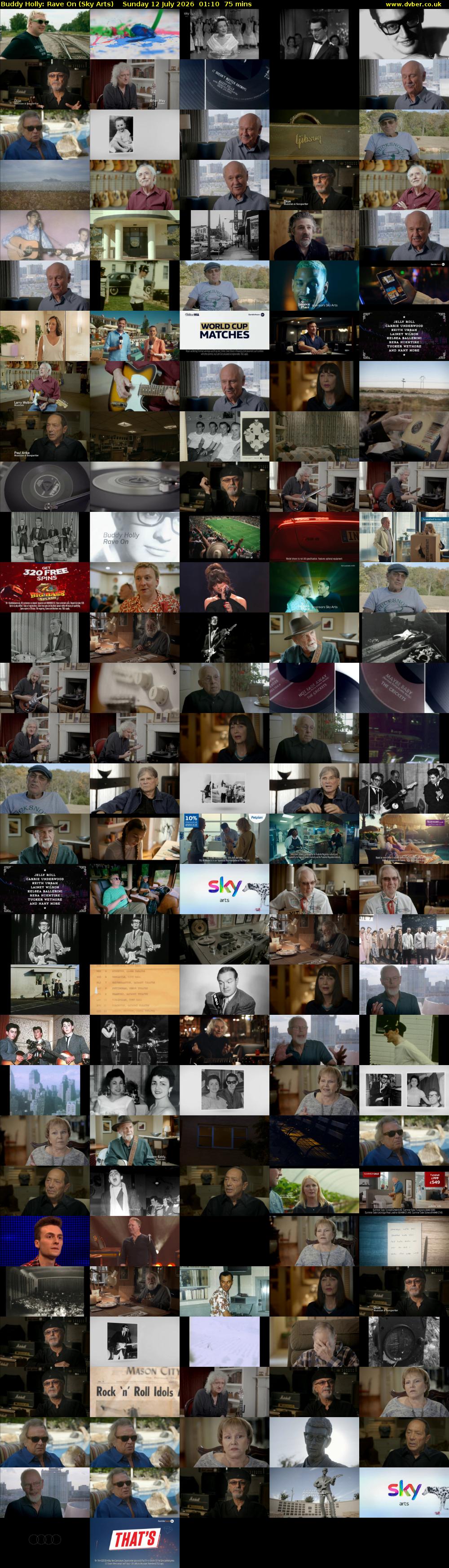 Buddy Holly: Rave On (Sky Arts) Sunday 12 July 2026 01:10 - 02:25
