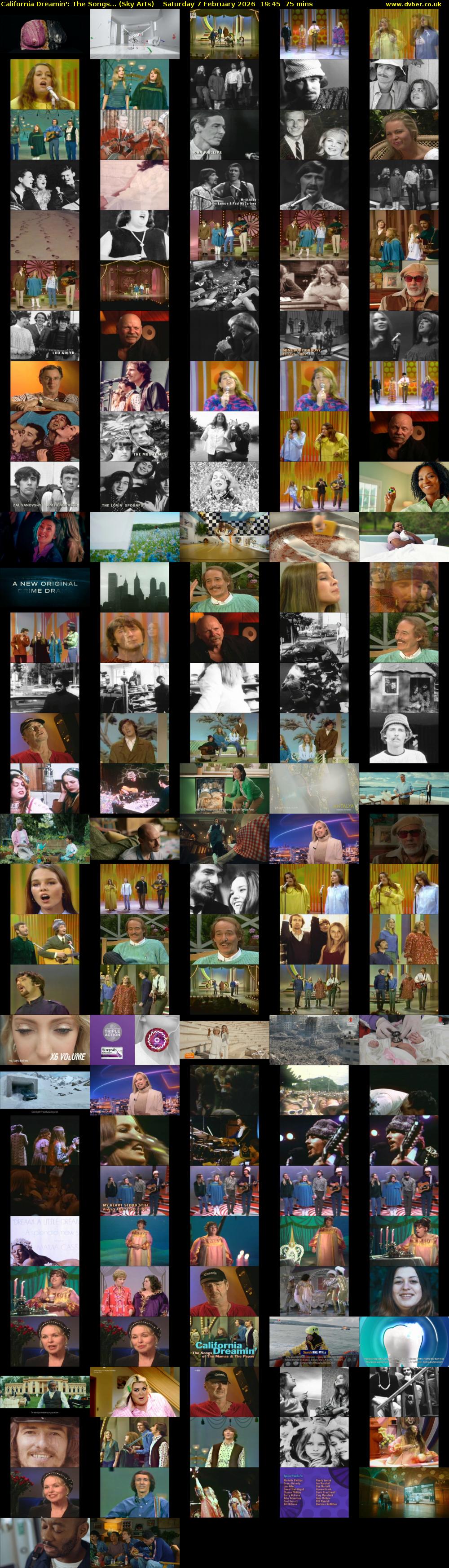 California Dreamin': The Songs... (Sky Arts) Saturday 7 February 2026 19:45 - 21:00