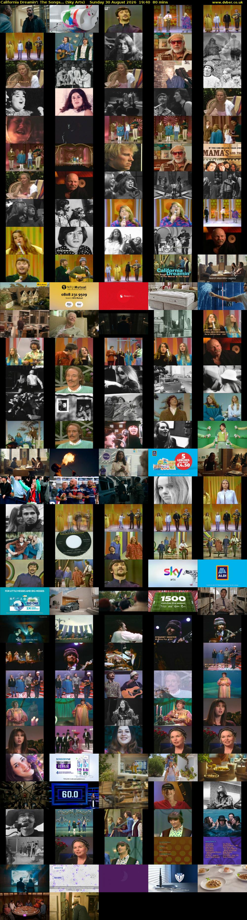 California Dreamin': The Songs... (Sky Arts) Sunday 30 August 2026 19:40 - 21:00