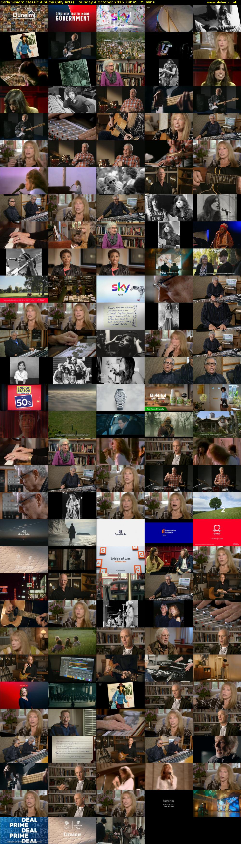 Carly Simon: Classic Albums (Sky Arts) Sunday 4 October 2026 04:45 - 06:00