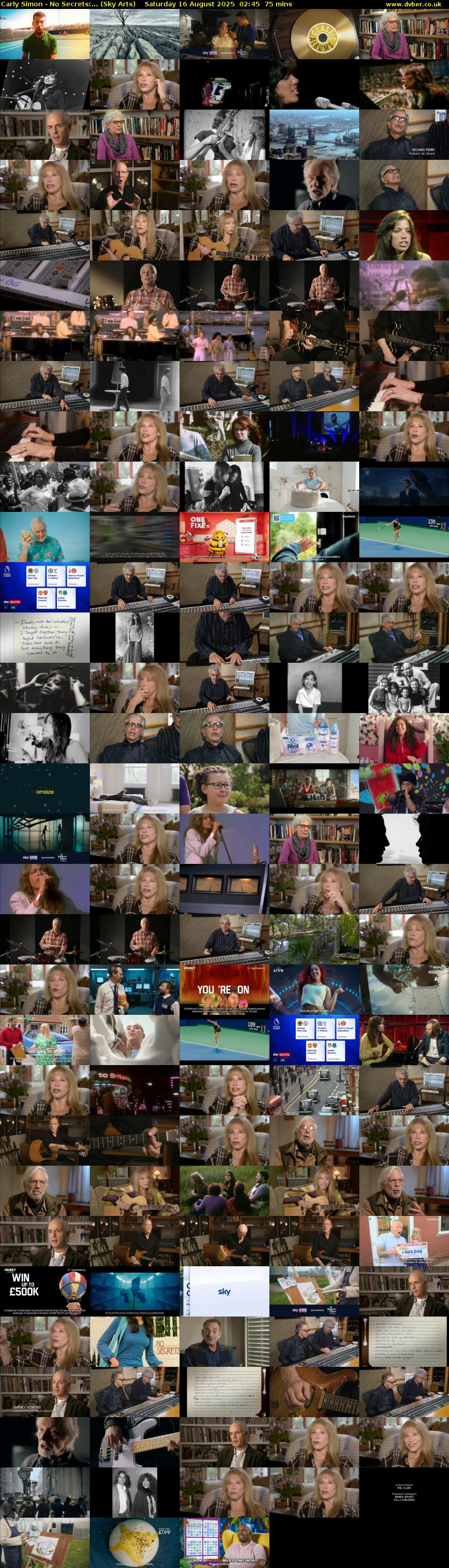 Carly Simon - No Secrets:... (Sky Arts) Saturday 16 August 2025 02:45 - 04:00