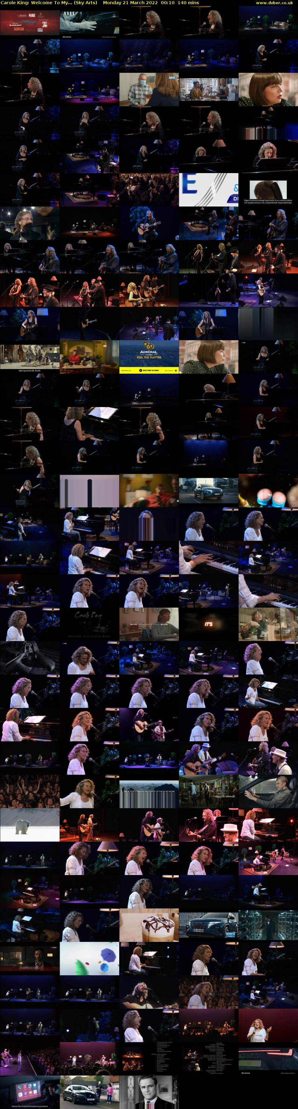 Carole King: Welcome To My... (Sky Arts) Monday 21 March 2022 00:10 - 02:30