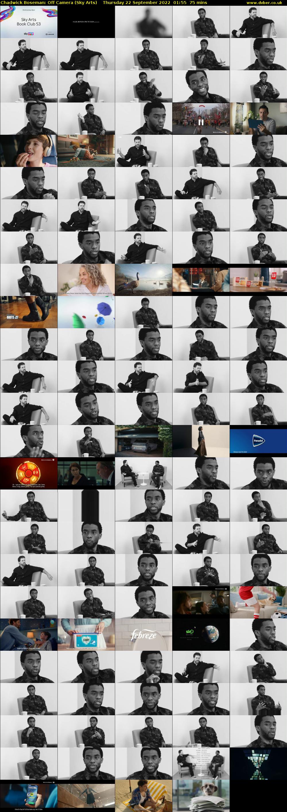 Chadwick Boseman: Off Camera (Sky Arts) Thursday 22 September 2022 01:55 - 03:10