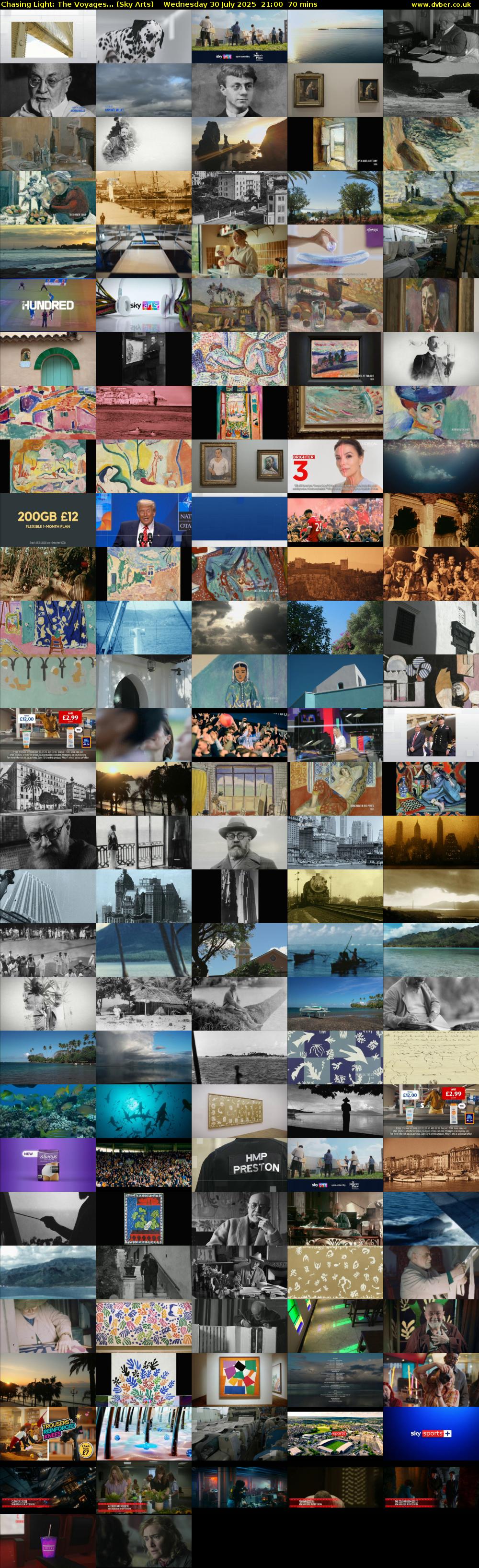 Chasing Light: The Voyages... (Sky Arts) Wednesday 30 July 2025 21:00 - 22:10