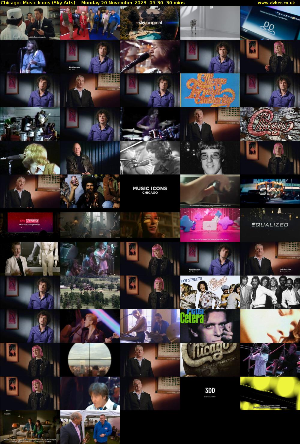 Chicago: Music Icons (Sky Arts) Monday 20 November 2023 05:30 - 06:00