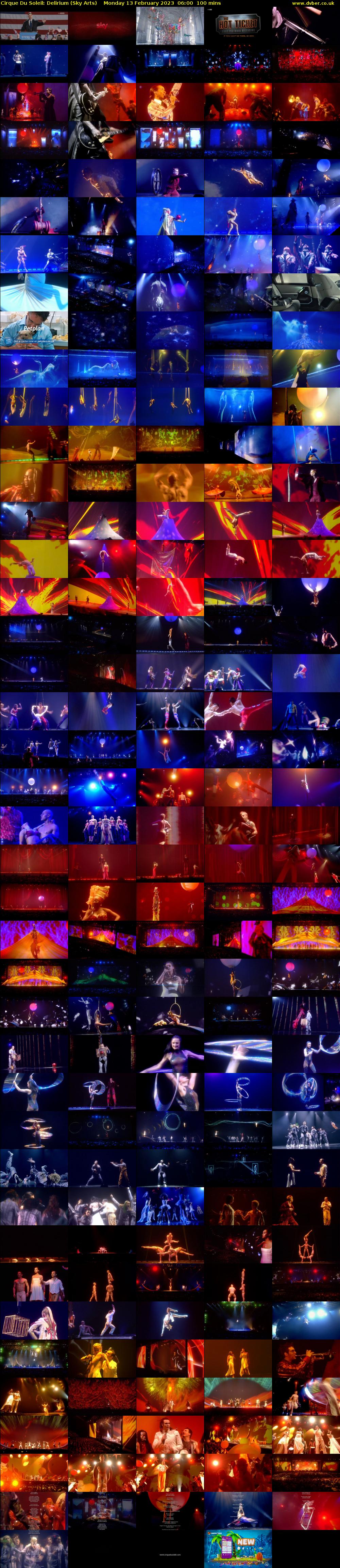Cirque Du Soleil: Delirium (Sky Arts) Monday 13 February 2023 06:00 - 07:40