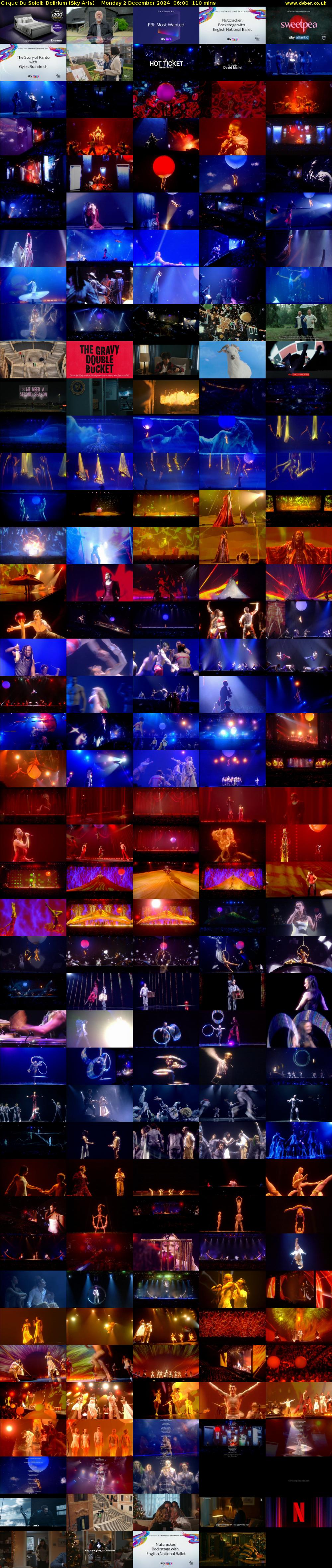 Cirque Du Soleil: Delirium (Sky Arts) Monday 2 December 2024 06:00 - 07:50