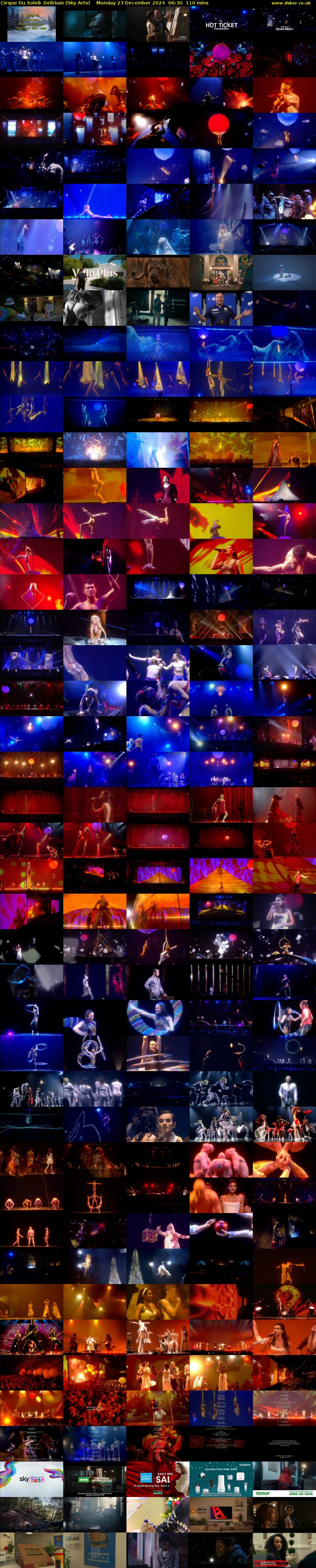 Cirque Du Soleil: Delirium (Sky Arts) Monday 23 December 2024 06:30 - 08:20