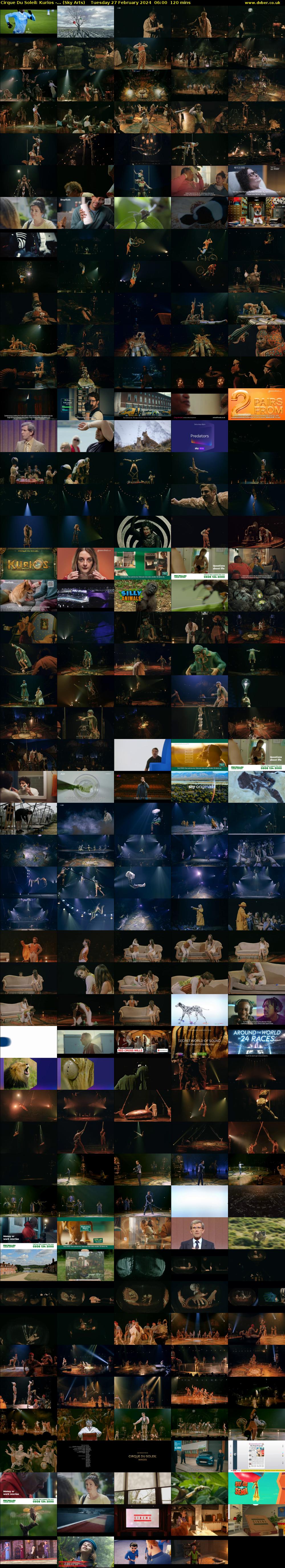 Cirque Du Soleil: Kurios -... (Sky Arts) Tuesday 27 February 2024 06:00 - 08:00