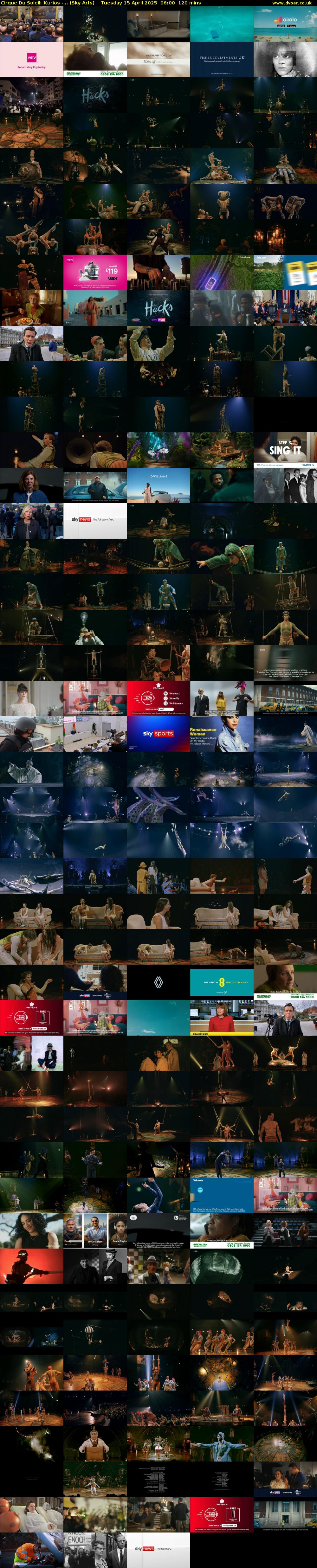 Cirque Du Soleil: Kurios -... (Sky Arts) Tuesday 15 April 2025 06:00 - 08:00