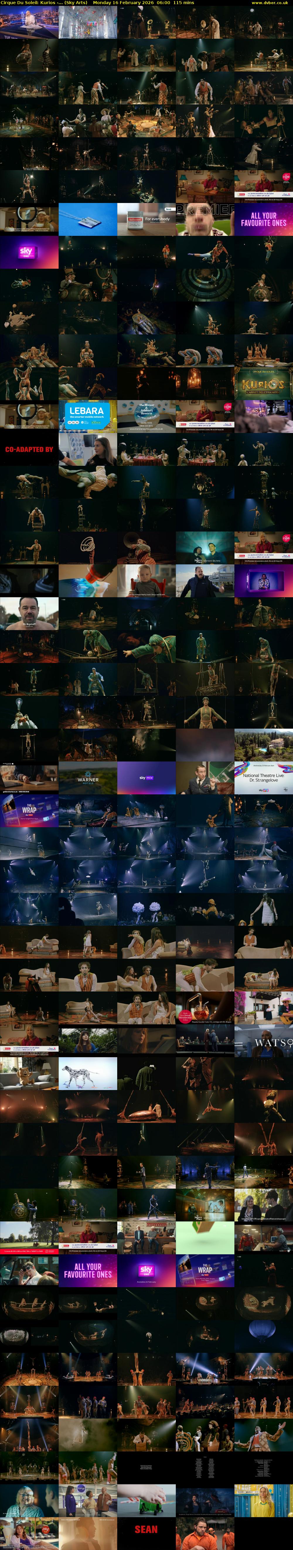 Cirque Du Soleil: Kurios -... (Sky Arts) Monday 16 February 2026 06:00 - 07:55