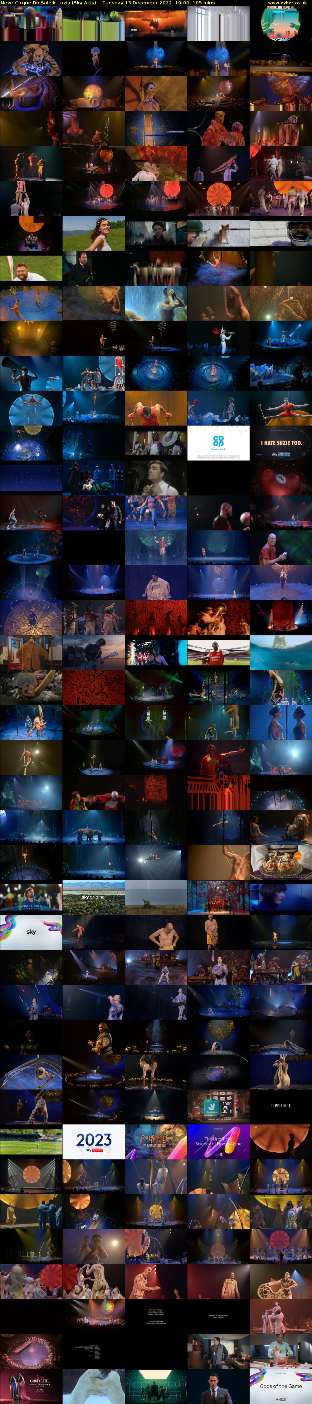 Cirque Du Soleil: Luzia (Sky Arts) Tuesday 13 December 2022 19:00 - 20:45