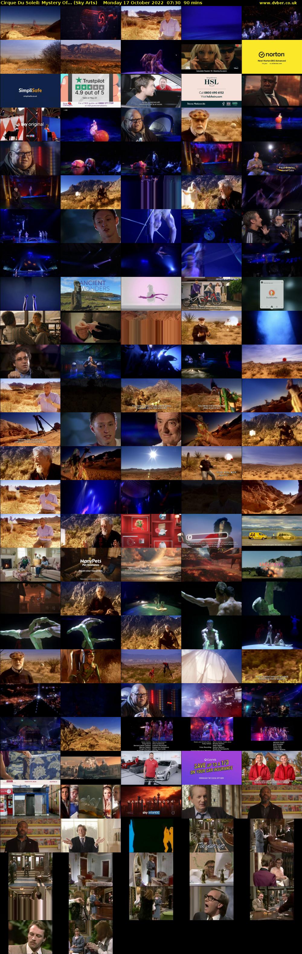 Cirque Du Soleil: Mystery Of... (Sky Arts) Monday 17 October 2022 07:30 - 09:00