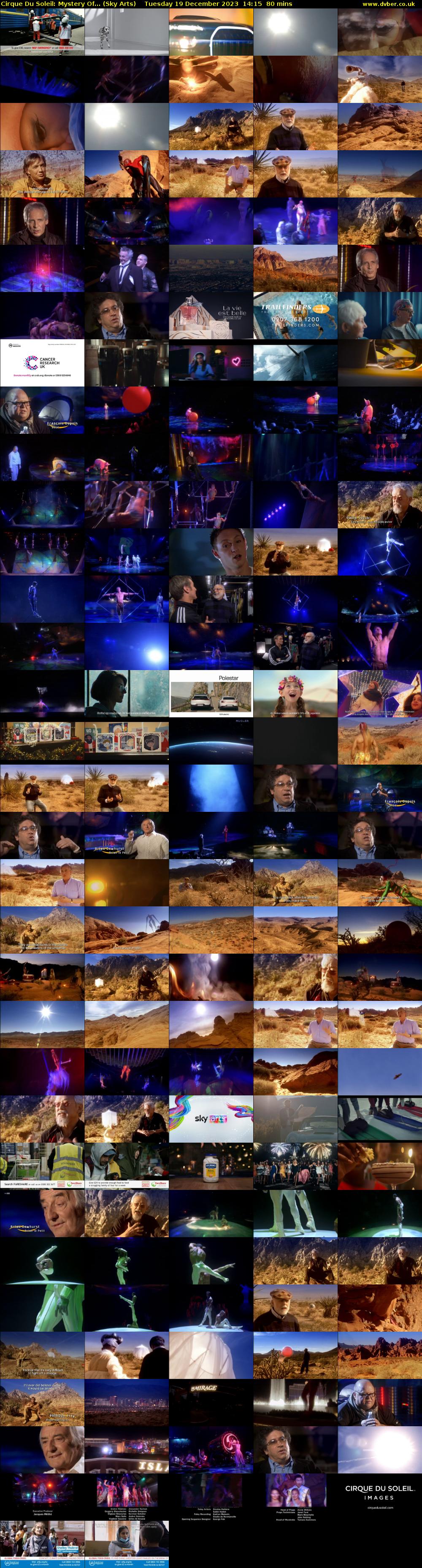 Cirque Du Soleil: Mystery Of... (Sky Arts) Tuesday 19 December 2023 14:15 - 15:35