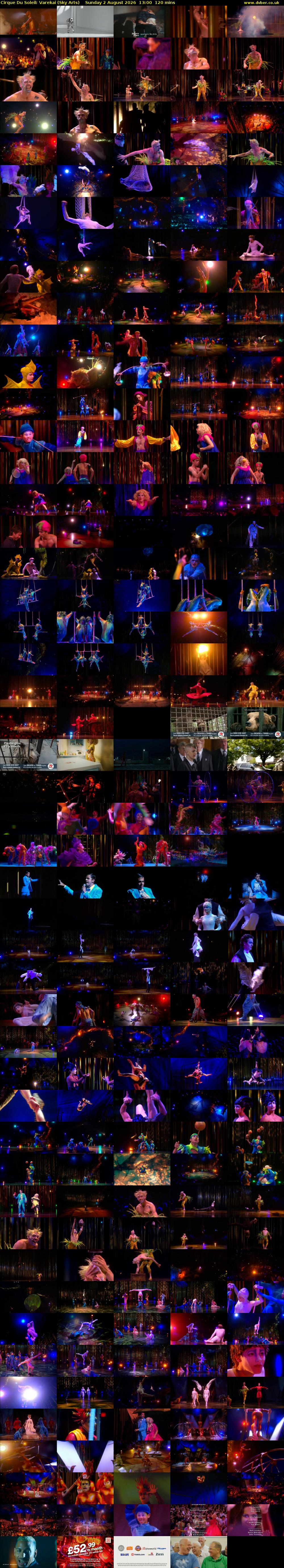 Cirque Du Soleil: Varekai (Sky Arts) Sunday 2 August 2026 13:00 - 15:00