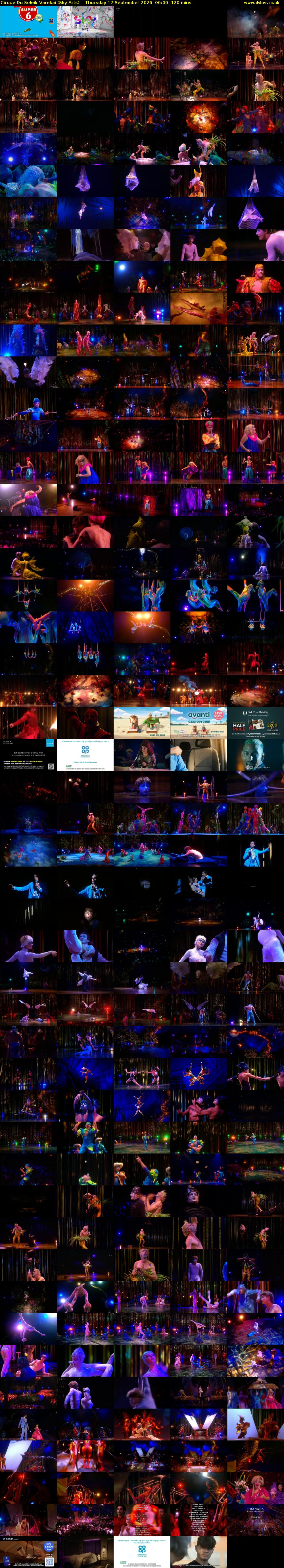 Cirque Du Soleil: Varekai (Sky Arts) Thursday 17 September 2026 06:00 - 08:00