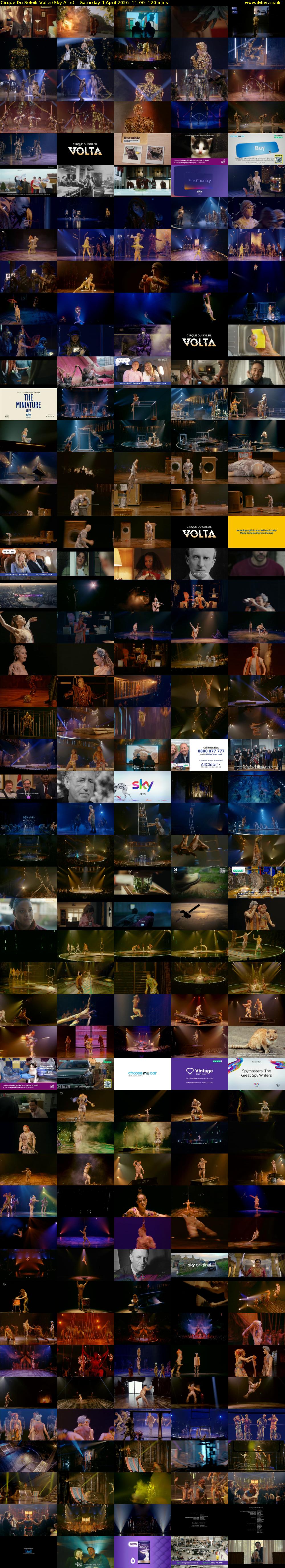 Cirque Du Soleil: Volta (Sky Arts) Saturday 4 April 2026 11:00 - 13:00
