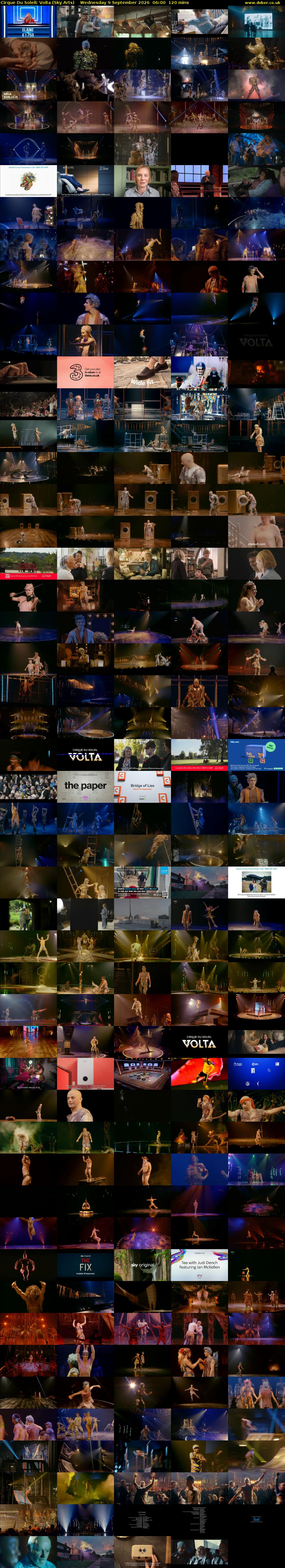 Cirque Du Soleil: Volta (Sky Arts) Wednesday 9 September 2026 06:00 - 08:00