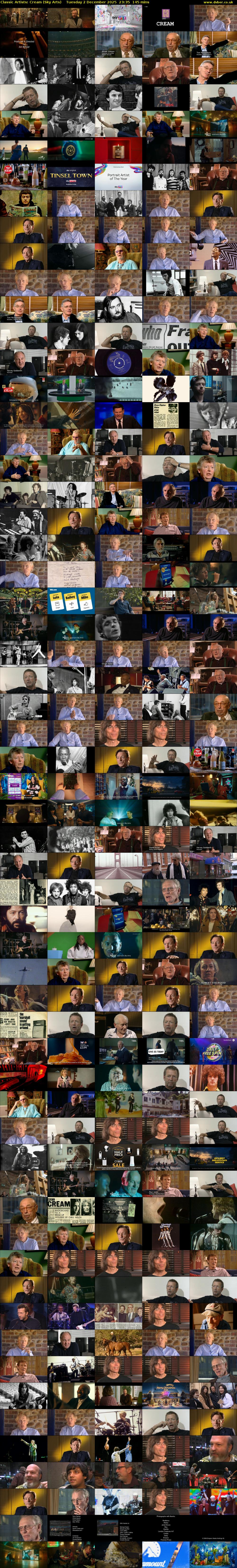 Classic Artists: Cream (Sky Arts) Tuesday 2 December 2025 23:35 - 02:00