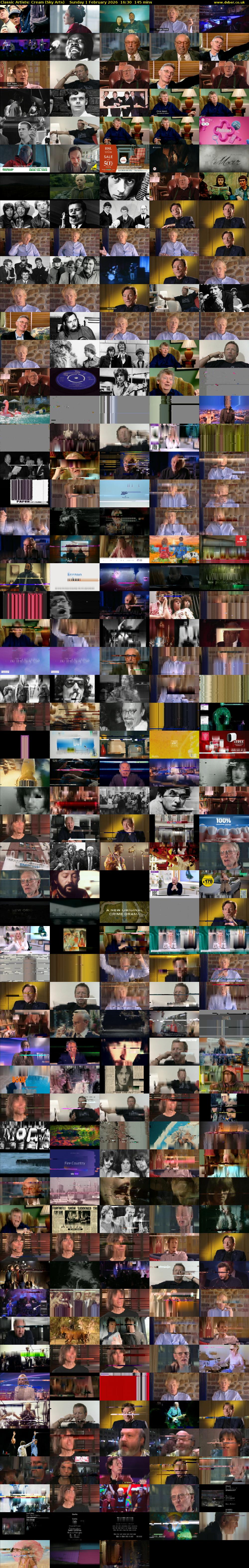 Classic Artists: Cream (Sky Arts) Sunday 1 February 2026 16:30 - 18:55