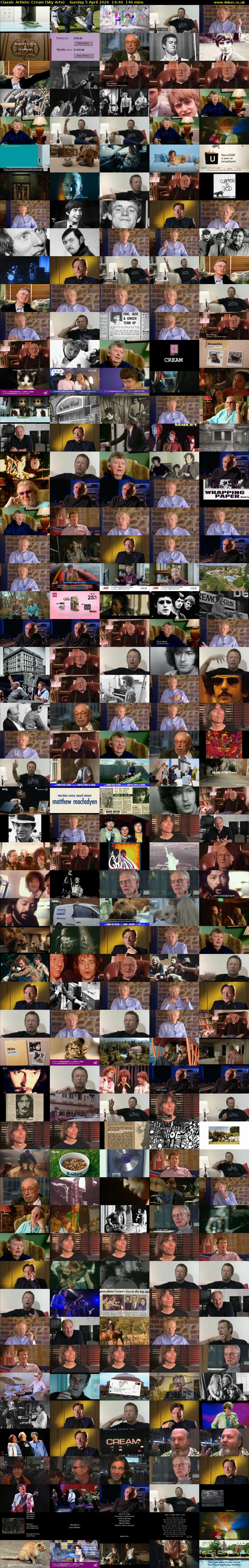 Classic Artists: Cream (Sky Arts) Sunday 5 April 2026 14:40 - 17:00