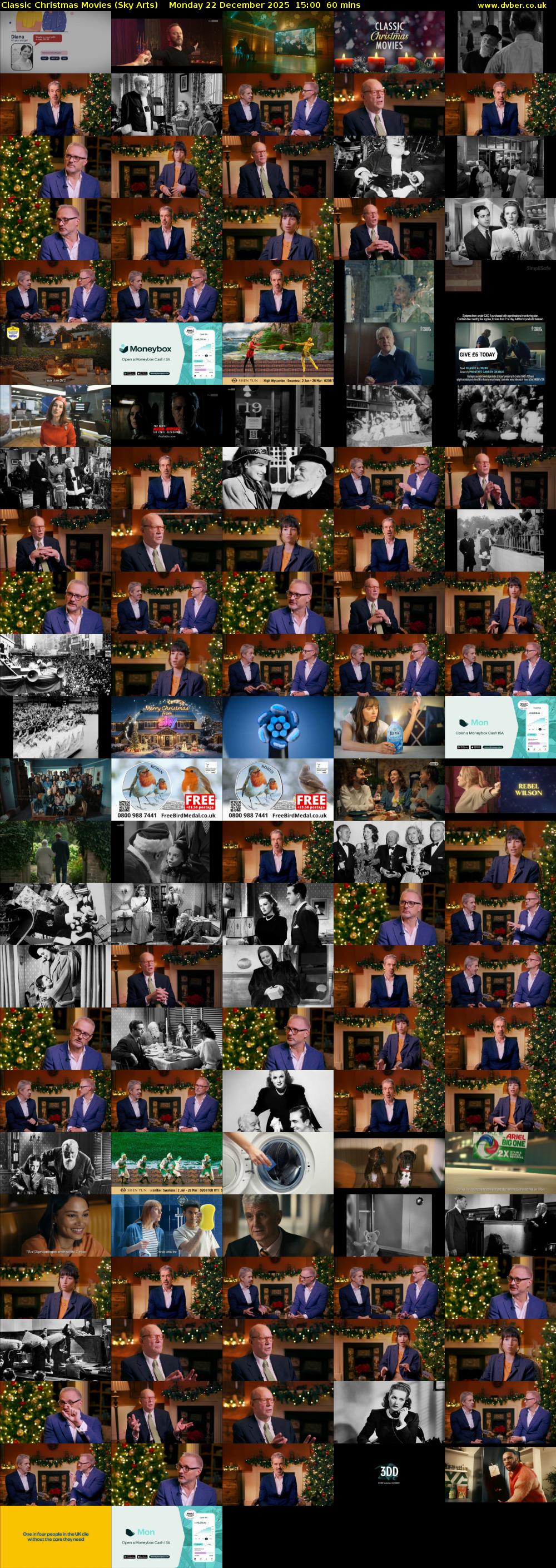 Classic Christmas Movies (Sky Arts) Monday 22 December 2025 15:00 - 16:00