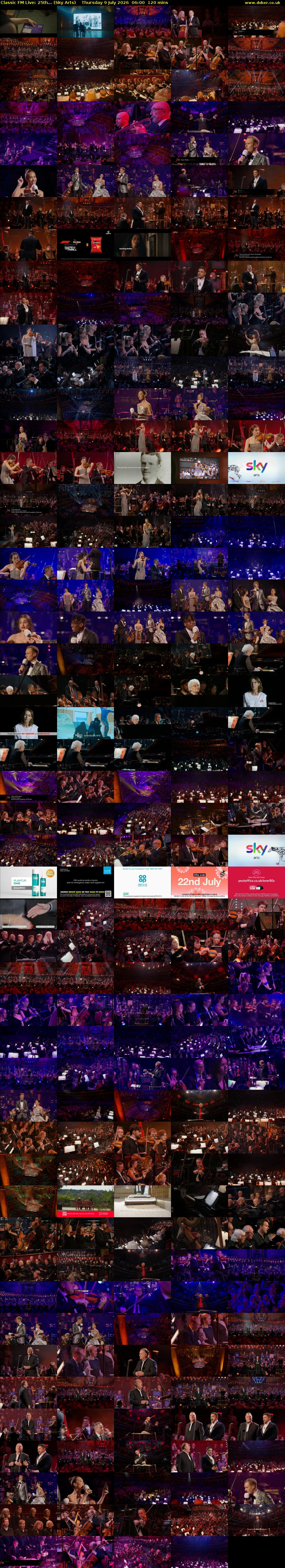 Classic FM Live: 25th... (Sky Arts) Thursday 9 July 2026 06:00 - 08:00
