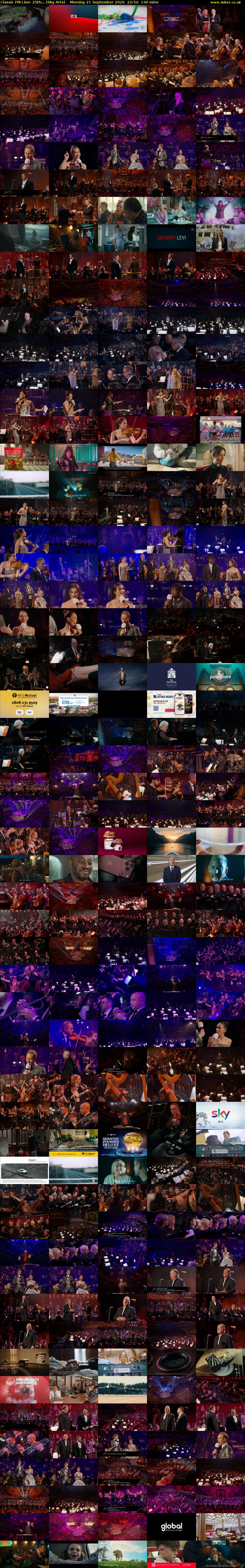 Classic FM Live: 25th... (Sky Arts) Monday 21 September 2026 22:50 - 01:10