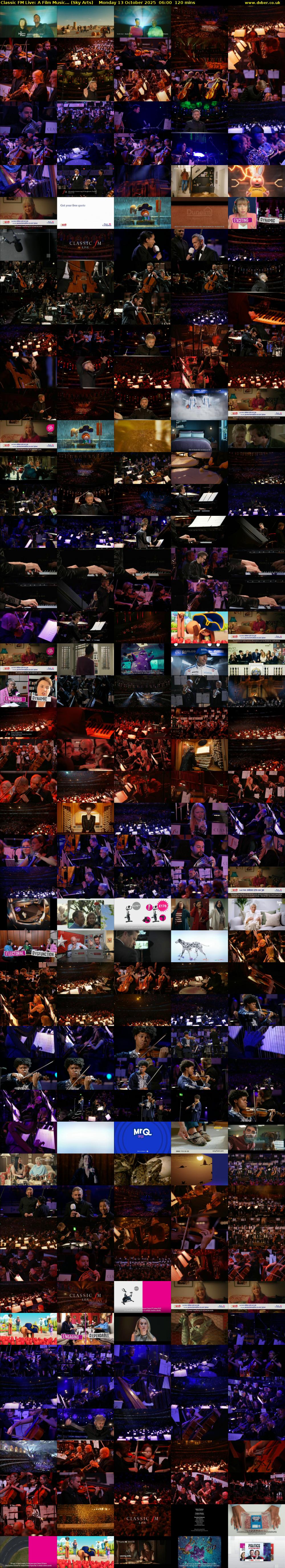Classic FM Live: A Film Music... (Sky Arts) Monday 13 October 2025 06:00 - 08:00