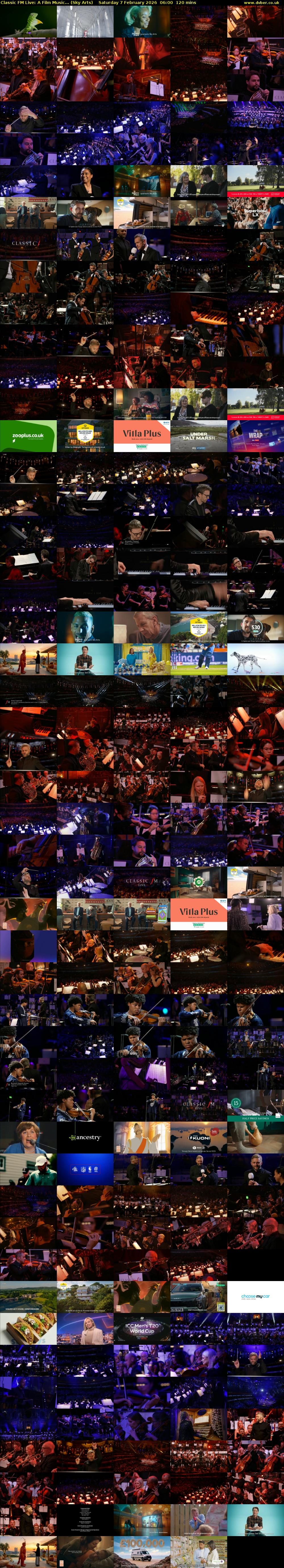 Classic FM Live: A Film Music... (Sky Arts) Saturday 7 February 2026 06:00 - 08:00