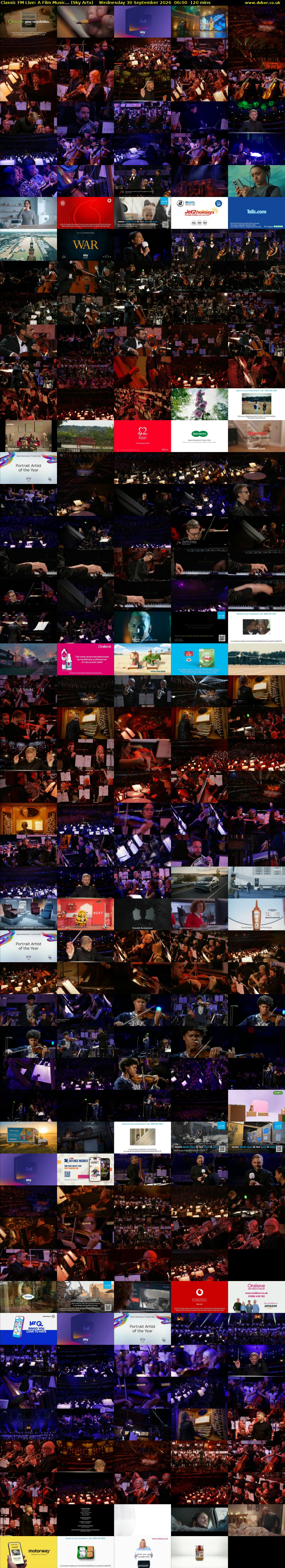 Classic FM Live: A Film Music... (Sky Arts) Wednesday 30 September 2026 06:00 - 08:00