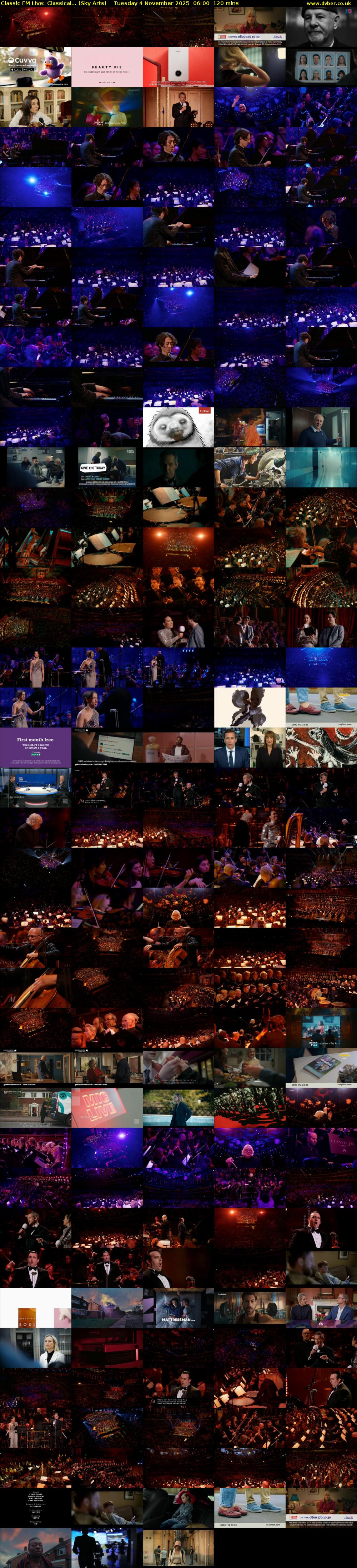 Classic FM Live: Classical... (Sky Arts) Tuesday 4 November 2025 06:00 - 08:00