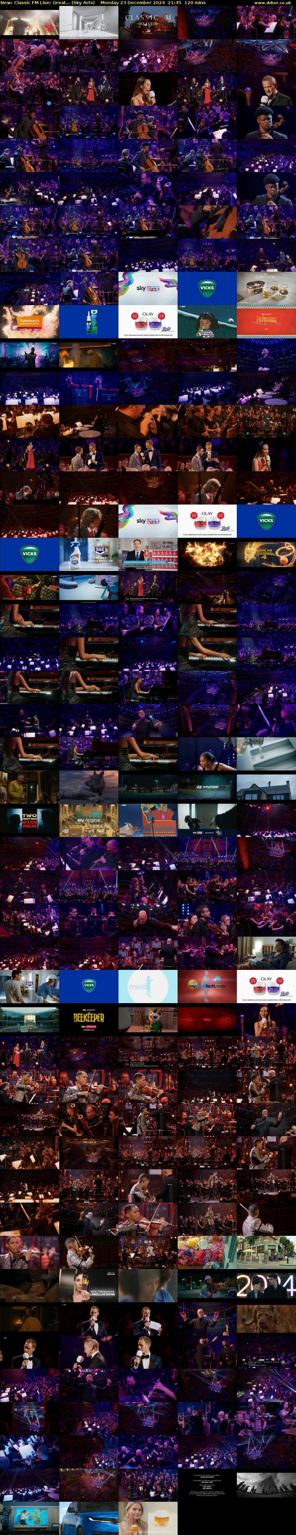 Classic FM Live: Great... (Sky Arts) Monday 23 December 2024 21:45 - 23:45
