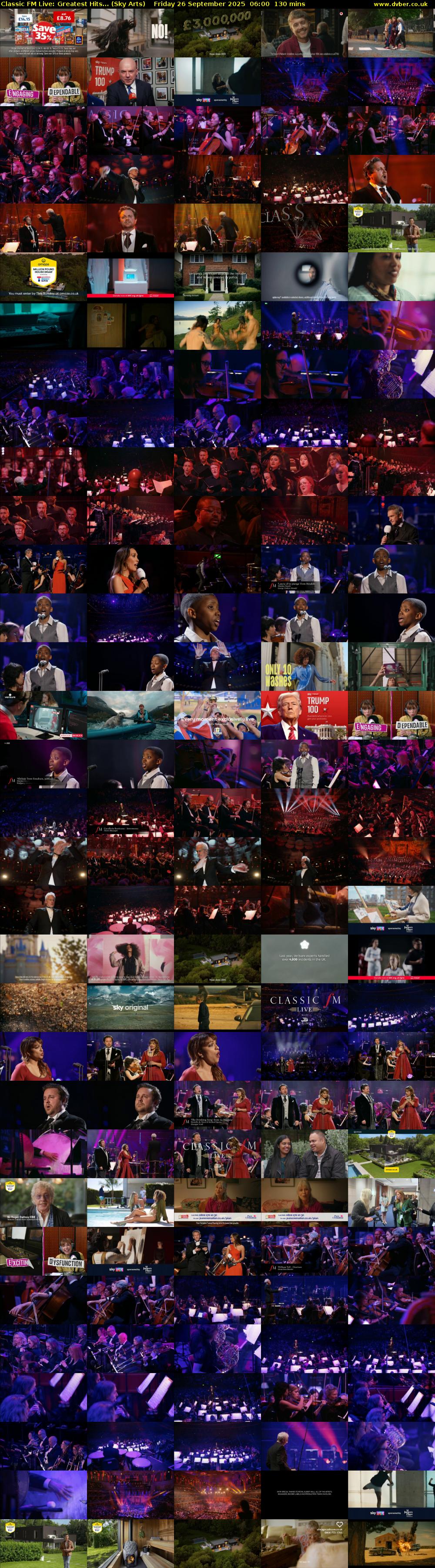Classic FM Live: Greatest Hits... (Sky Arts) Friday 26 September 2025 06:00 - 08:10