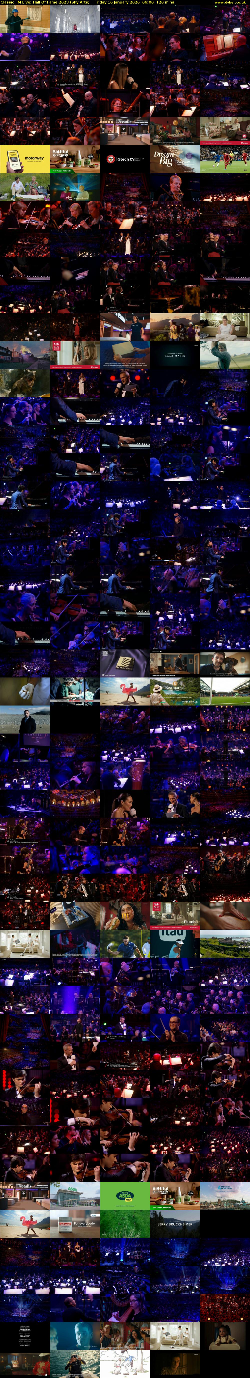 Classic FM Live: Hall Of Fame 2023 (Sky Arts) Friday 16 January 2026 06:00 - 08:00