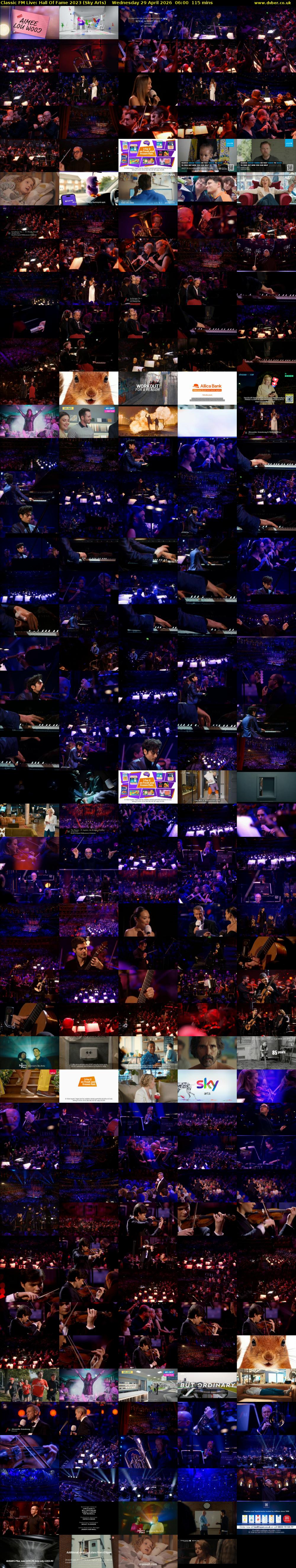 Classic FM Live: Hall Of Fame 2023 (Sky Arts) Wednesday 29 April 2026 06:00 - 07:55