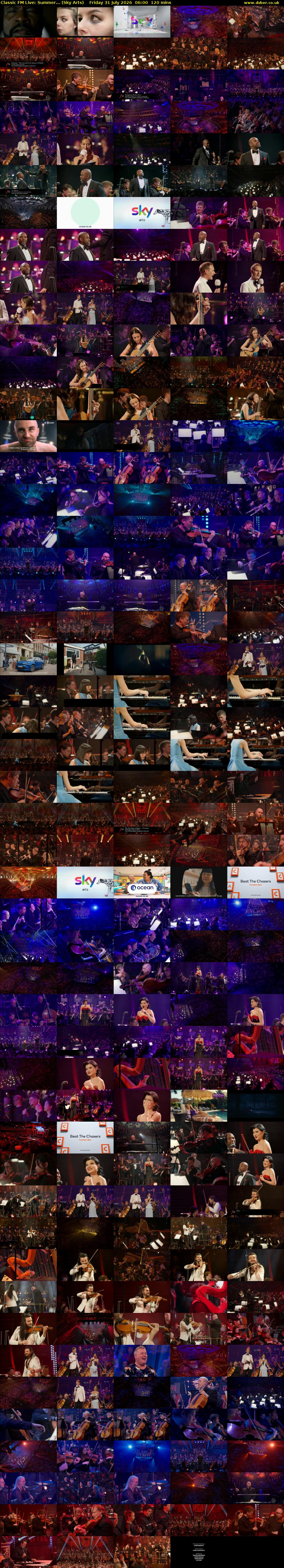 Classic FM Live: Summer... (Sky Arts) Friday 31 July 2026 06:00 - 08:00