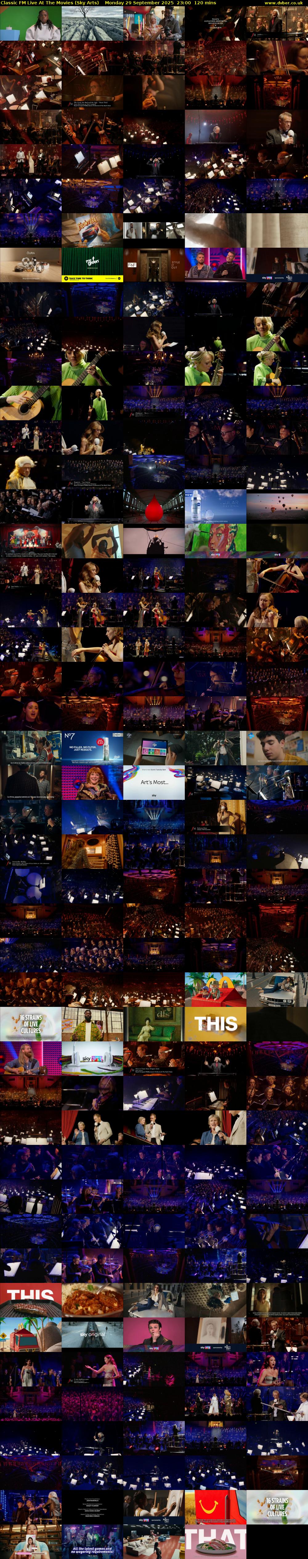 Classic FM Live At The Movies (Sky Arts) Monday 29 September 2025 23:00 - 01:00