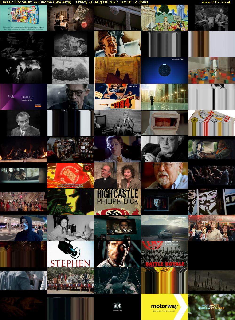 Classic Literature & Cinema (Sky Arts) Friday 26 August 2022 02:10 - 03:05